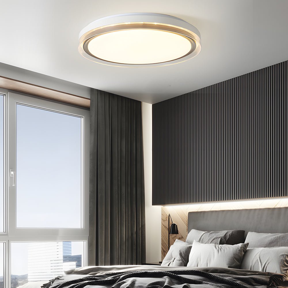 Modern Round Acrylic LED Flush Mount Ceiling Light with 3-Step Dimming