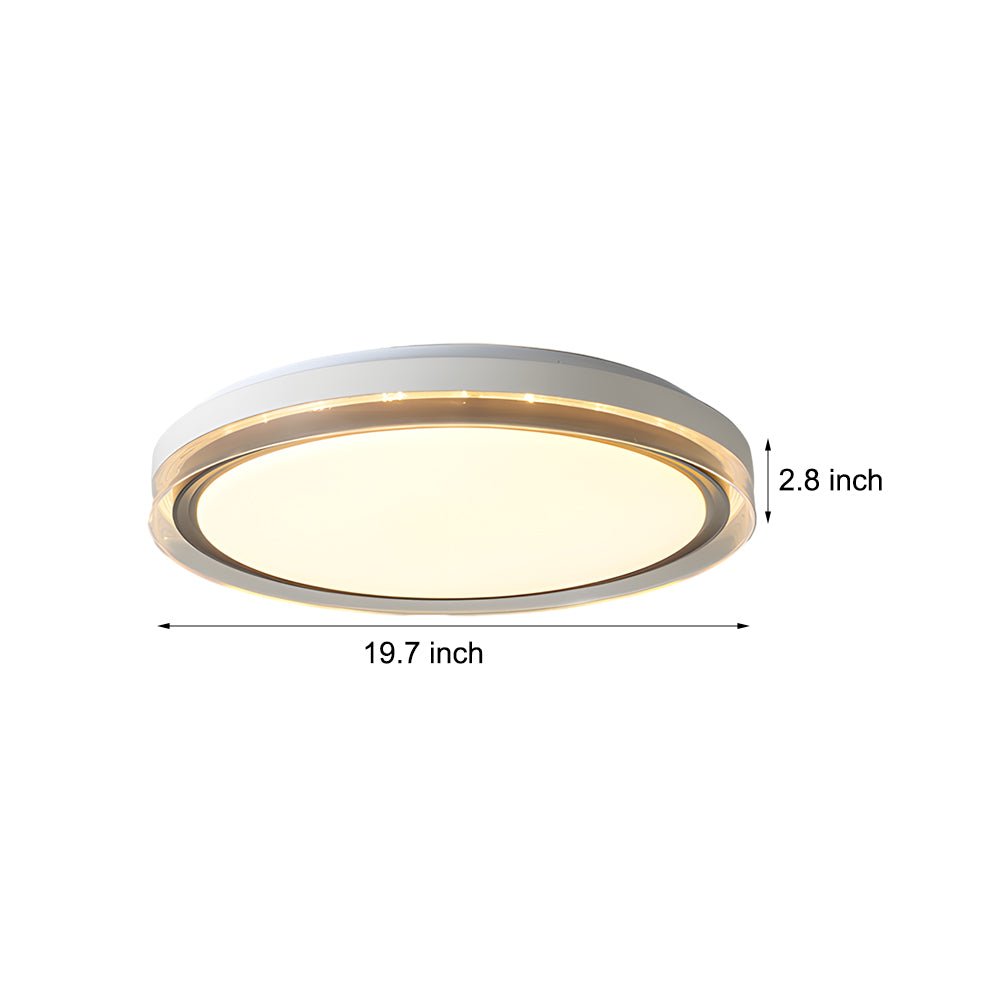 Modern Round Acrylic LED Flush Mount Ceiling Light with 3-Step Dimming