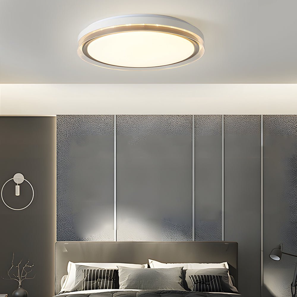 Modern Round Acrylic LED Flush Mount Ceiling Light with 3-Step Dimming