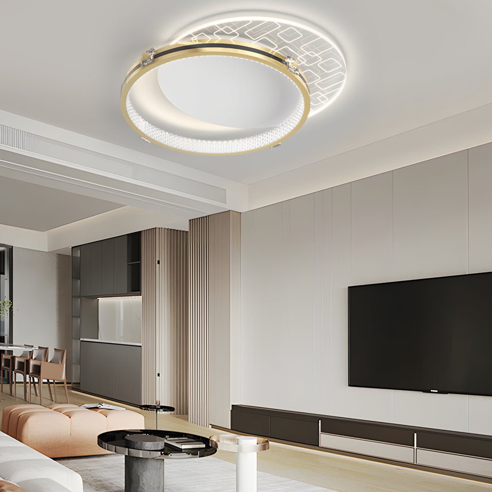 Modern Round Acrylic LED Ceiling Light with 3-Step Dimming