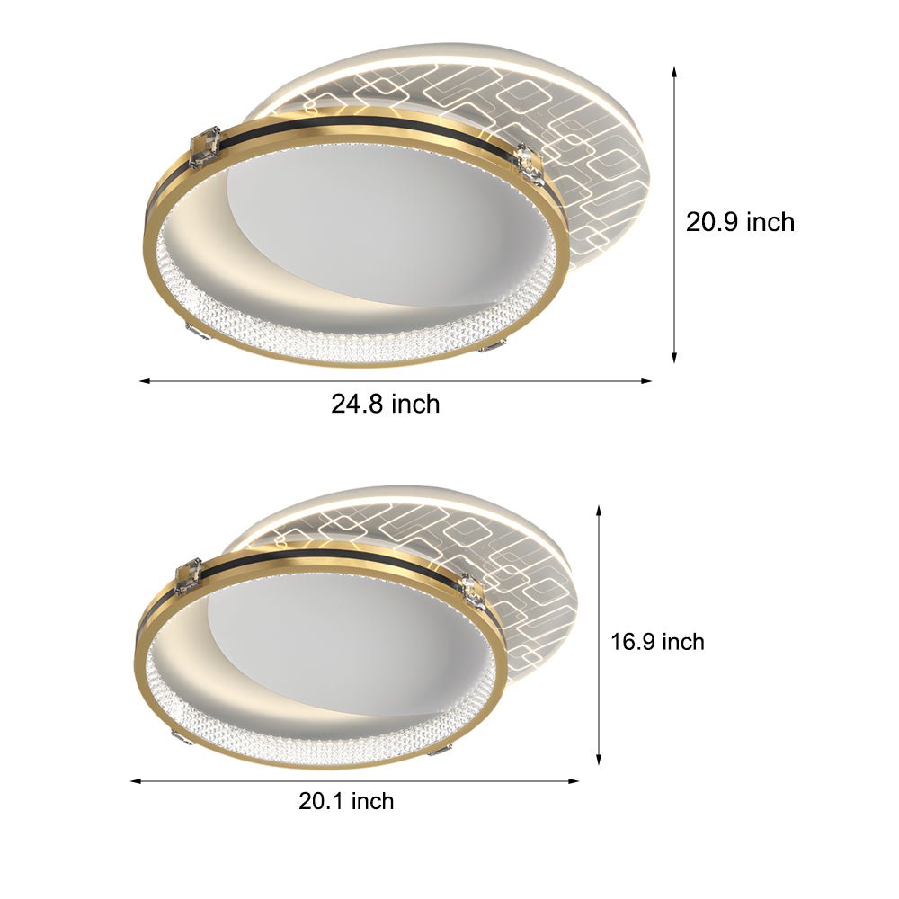Modern Round Acrylic LED Ceiling Light with 3-Step Dimming