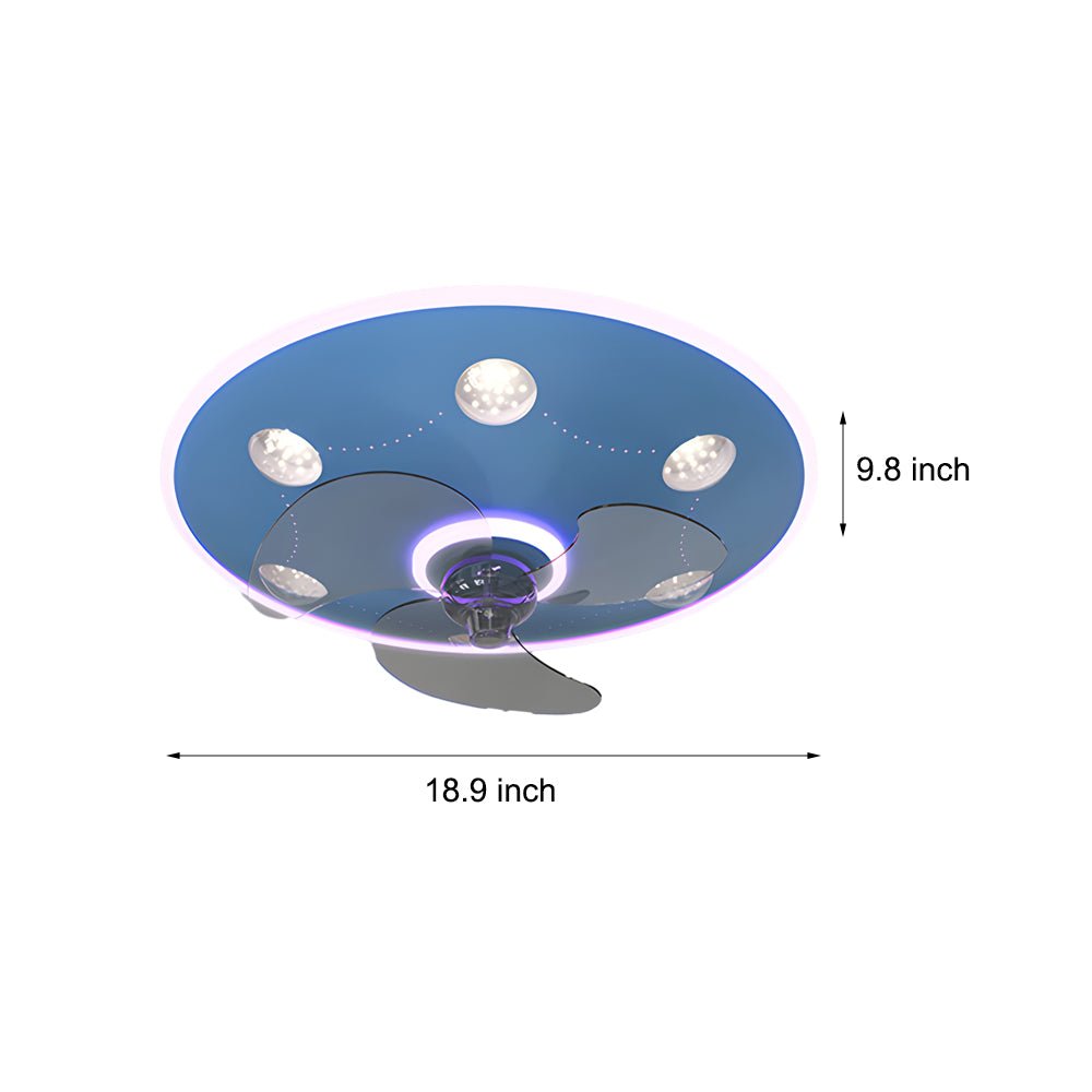 Modern Flush Mount Ceiling Fan Light with LED Dimming