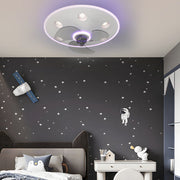 Modern Flush Mount Ceiling Fan Light with LED Dimming
