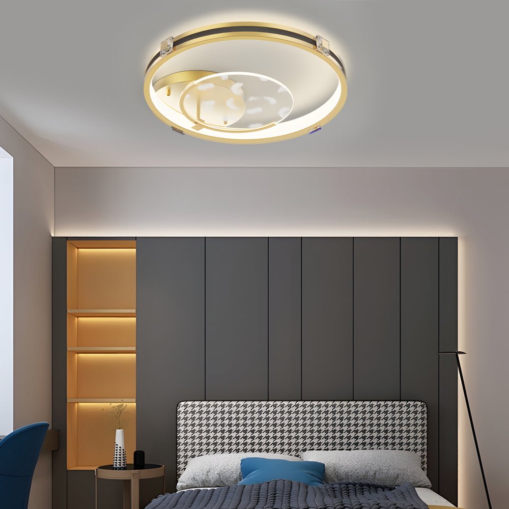 Modern Feather Acrylic LED Ceiling Light with 3-Step Dimming