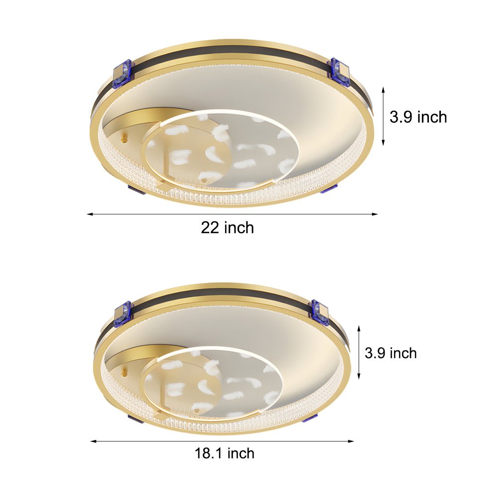 Modern Feather Acrylic LED Ceiling Light with 3-Step Dimming