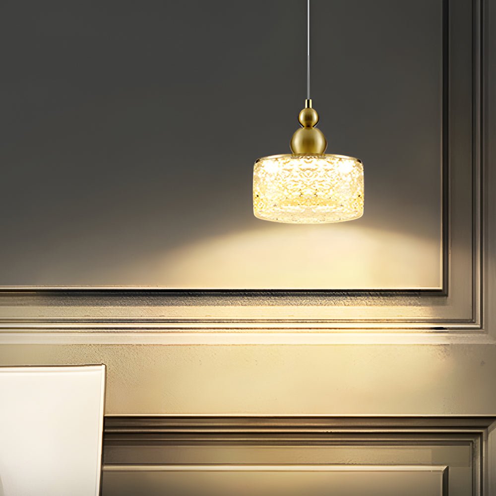 Modern Ice Texture Acrylic Pendant Light with 3-Step Dimming