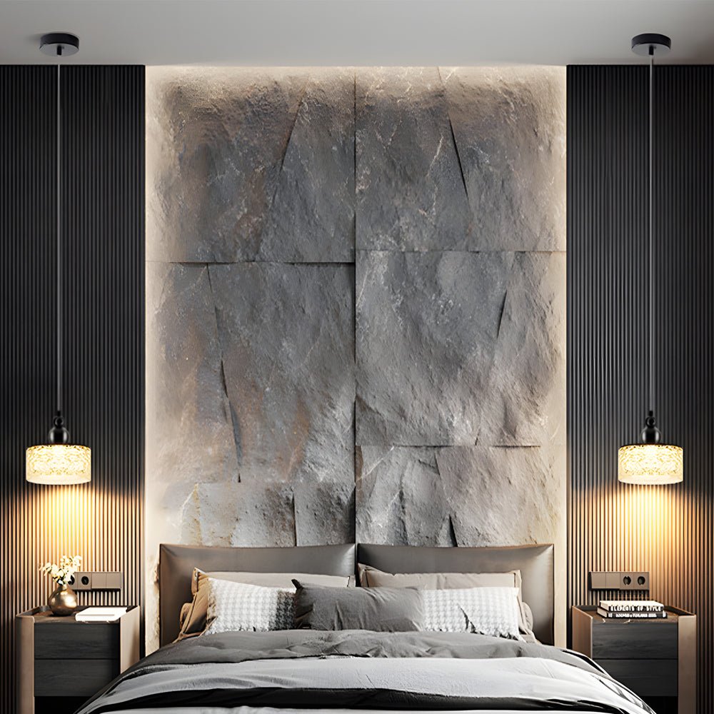 Modern Ice Texture Acrylic Pendant Light with 3-Step Dimming
