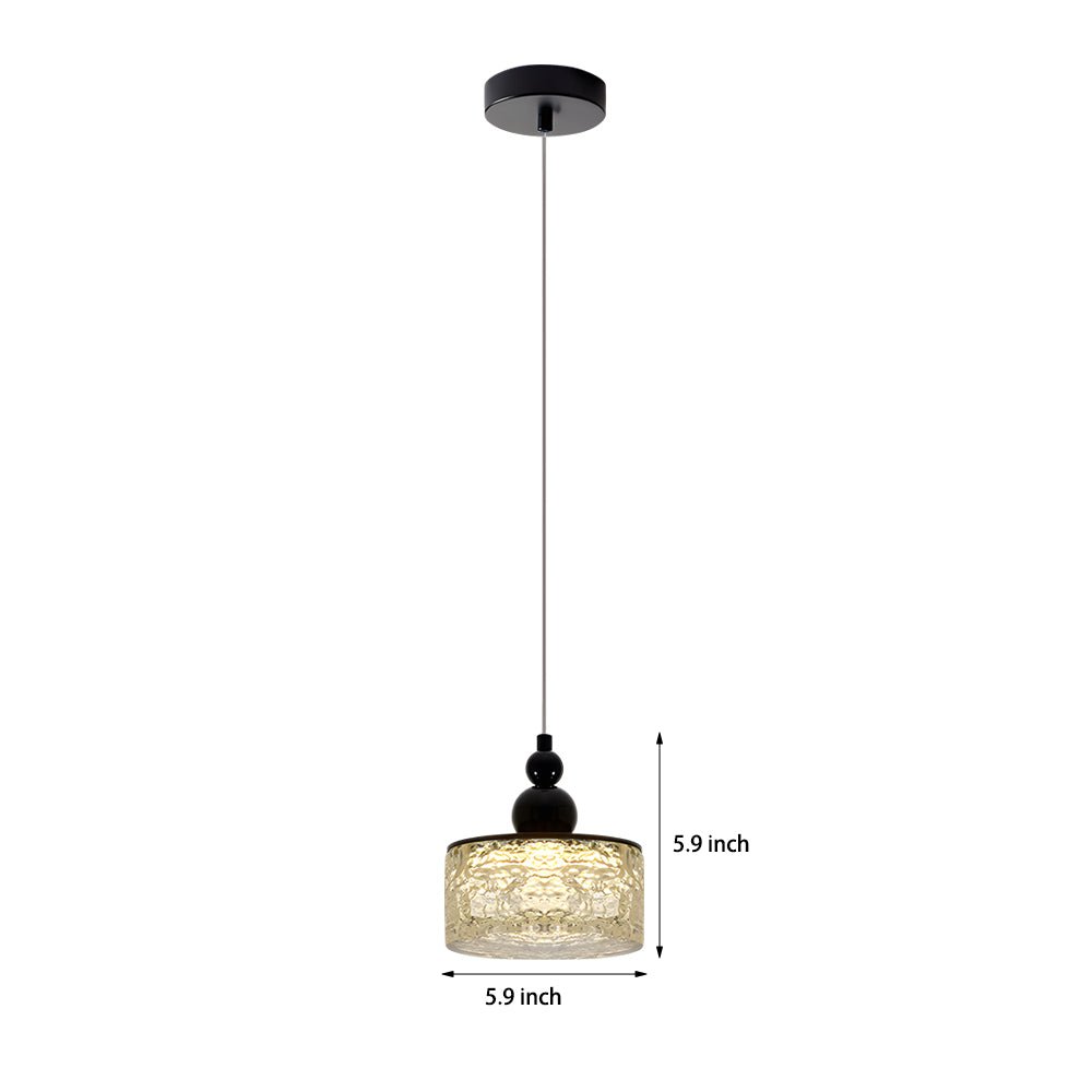 Modern Ice Texture Acrylic Pendant Light with 3-Step Dimming
