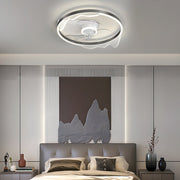 Modern Wave Flush Mount Ceiling Fan Light with LED
