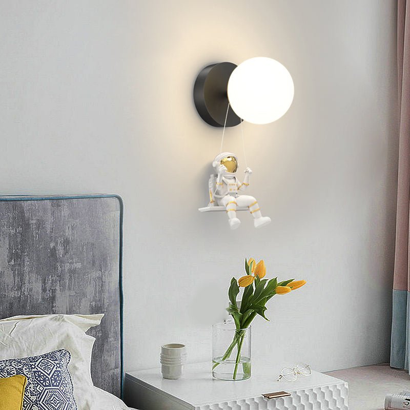 Modern Astronaut Wall Sconce with 3-Step Dimming LED Light