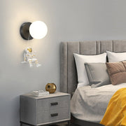 Modern Astronaut Wall Sconce with 3-Step Dimming LED Light
