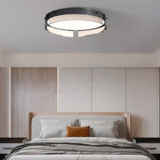 Black Hammered Glass LED Flush Mount Ceiling Light
