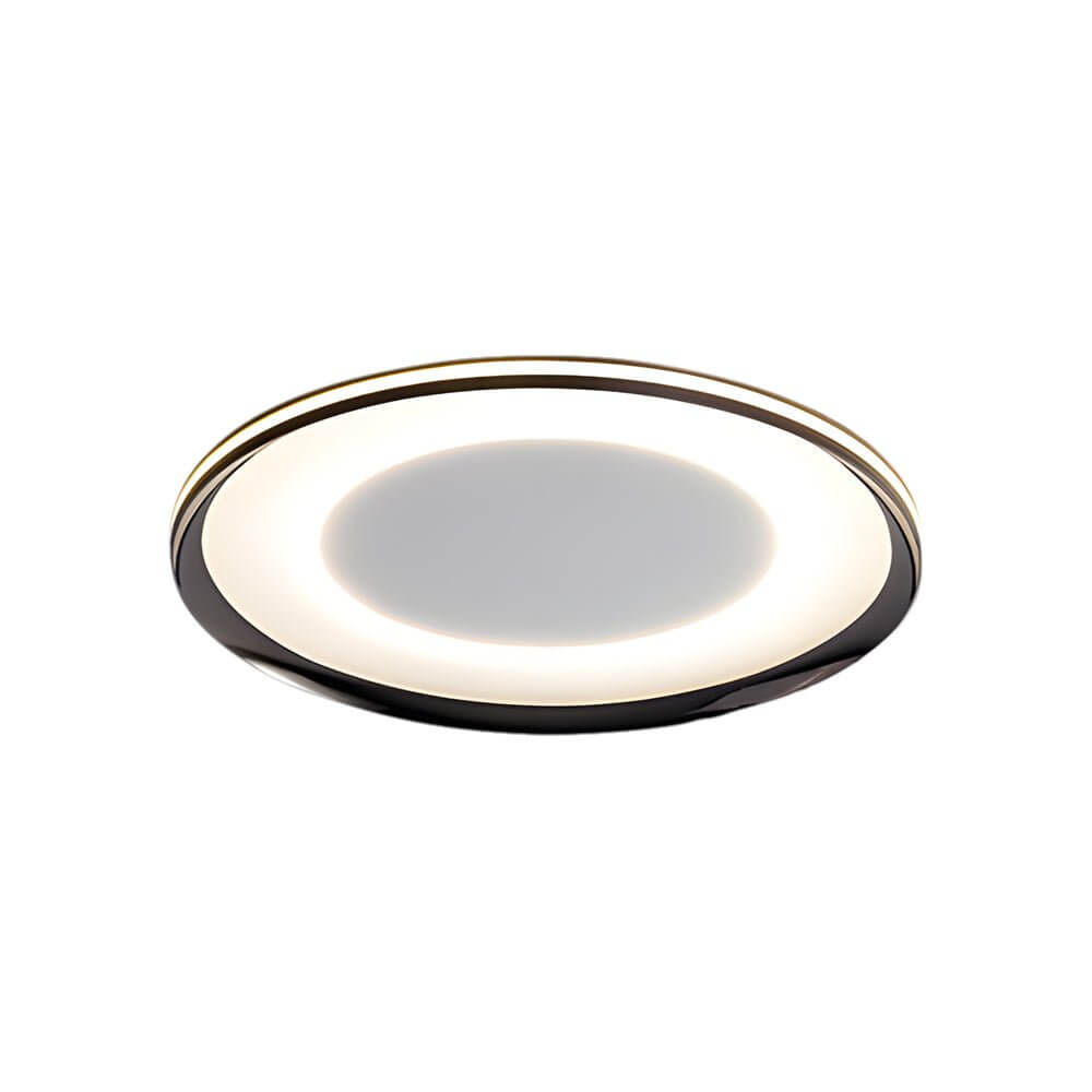Modern Round Black LED Flush Mount Ceiling Light with Acrylic Shade
