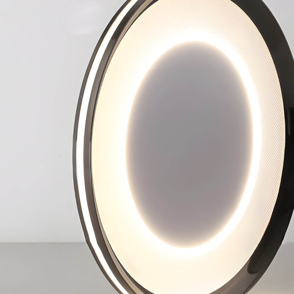 Modern Round Black LED Flush Mount Ceiling Light with Acrylic Shade