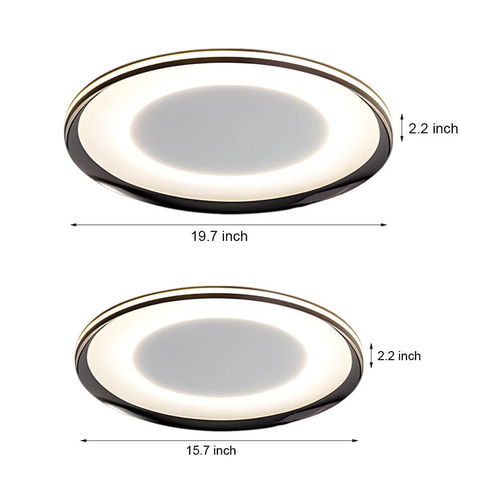 Modern Round Black LED Flush Mount Ceiling Light with Acrylic Shade