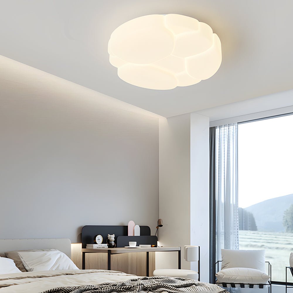 Cloud Design Flush Mount Ceiling Light – 3-Step Dimming, Milky White