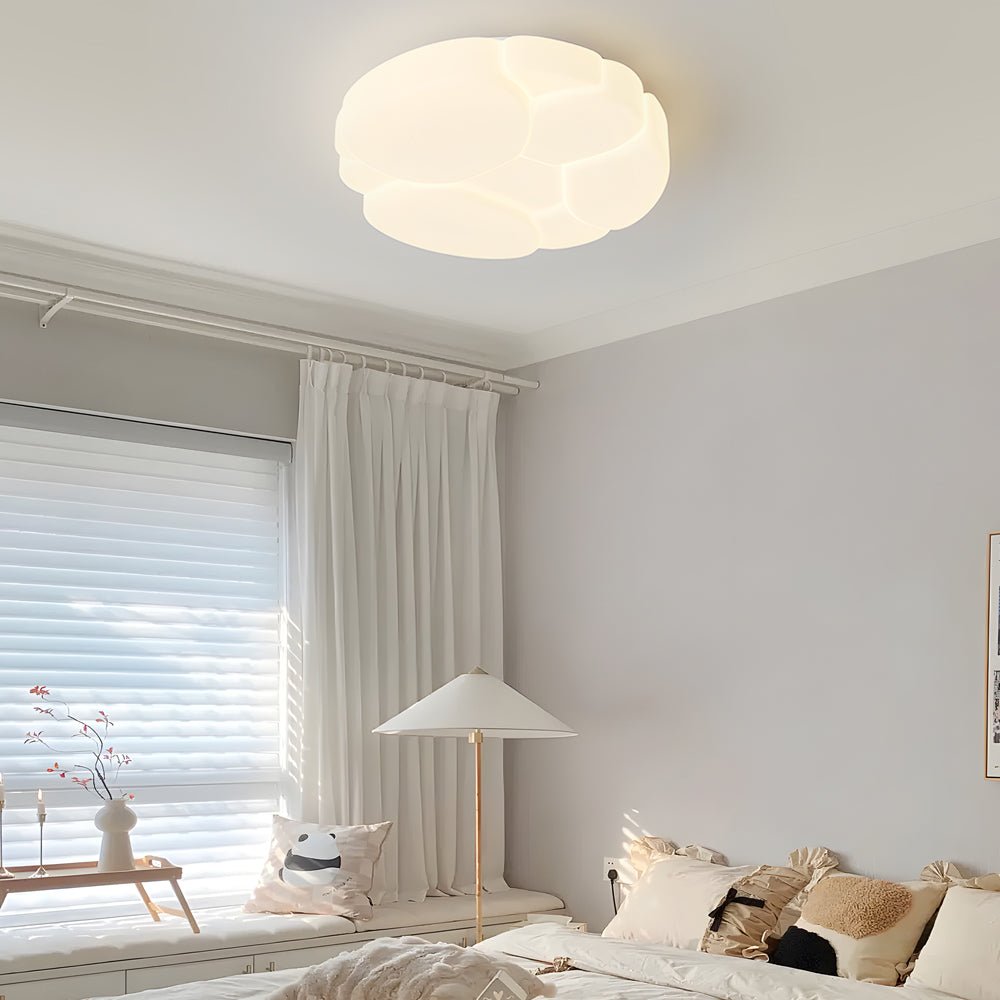 Cloud Design Flush Mount Ceiling Light – 3-Step Dimming, Milky White