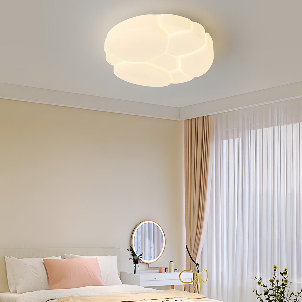 Cloud Design Flush Mount Ceiling Light – 3-Step Dimming, Milky White