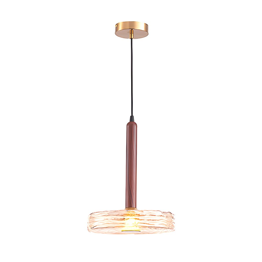 Modern Round Glass Pendant Light – Amber & Smoke Gray