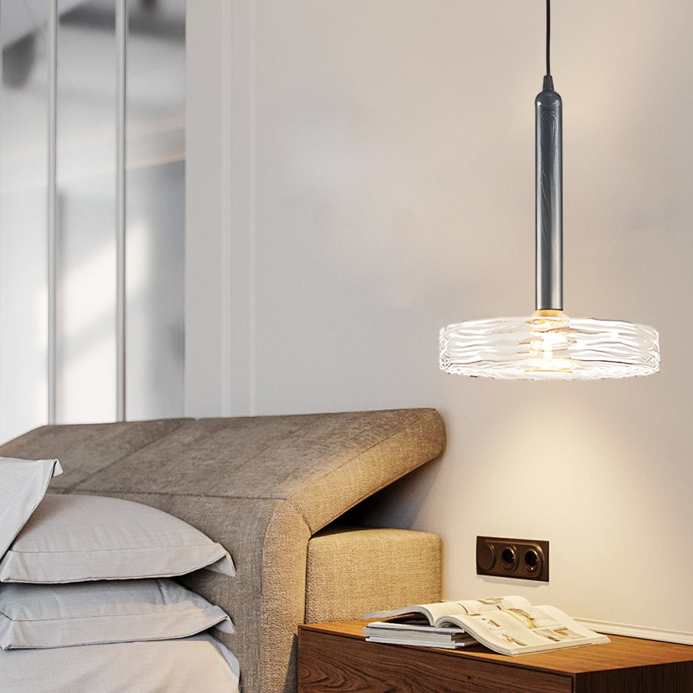 Modern Round Glass Pendant Light – Amber & Smoke Gray
