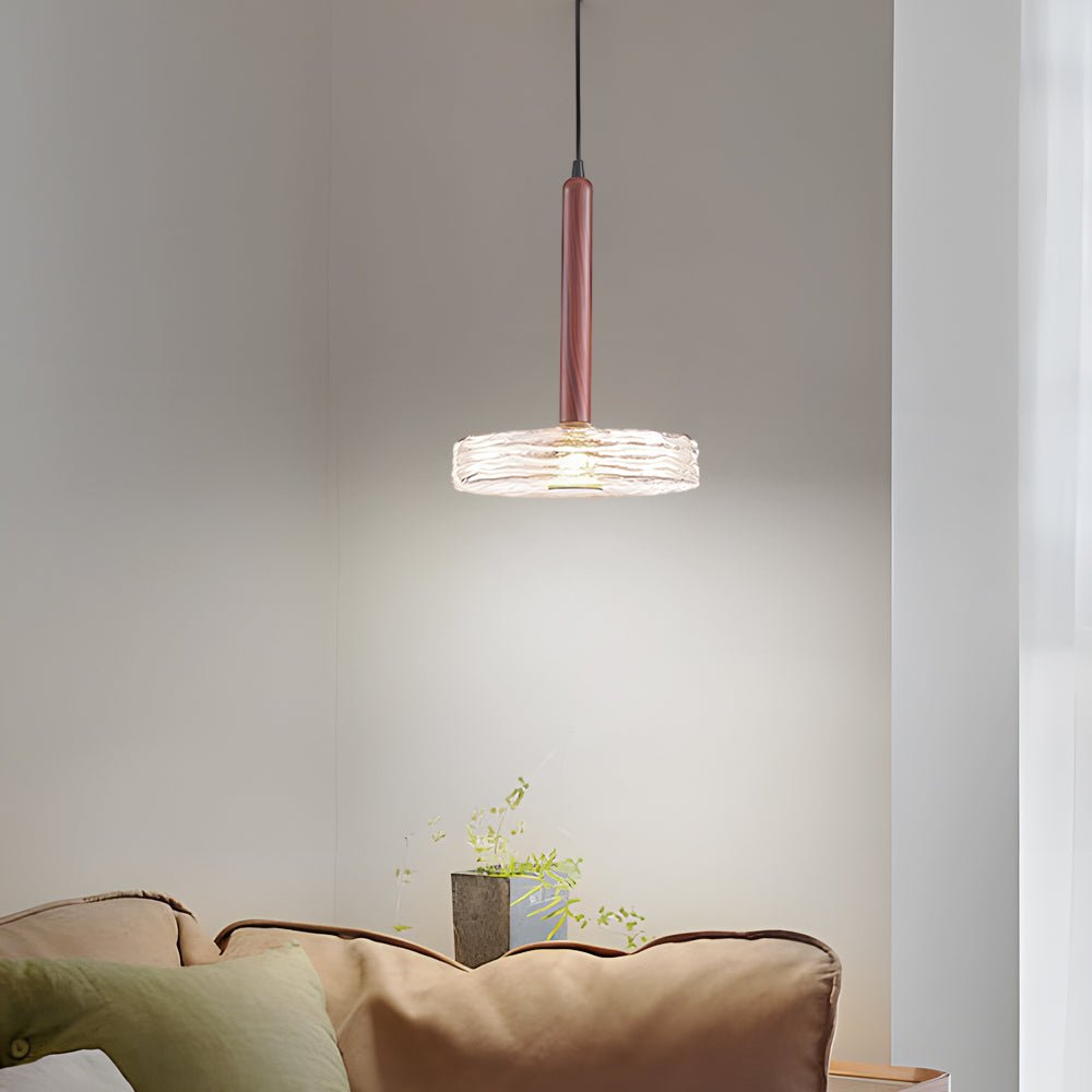 Modern Round Glass Pendant Light – Amber & Smoke Gray