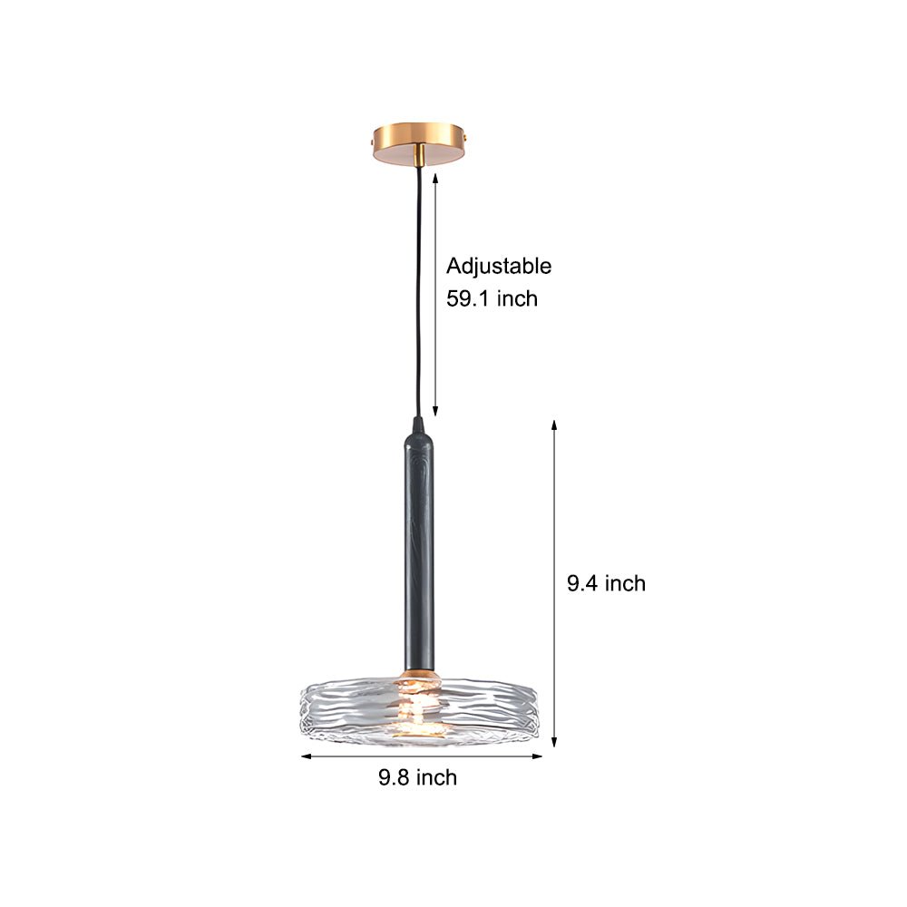Modern Round Glass Pendant Light – Amber & Smoke Gray