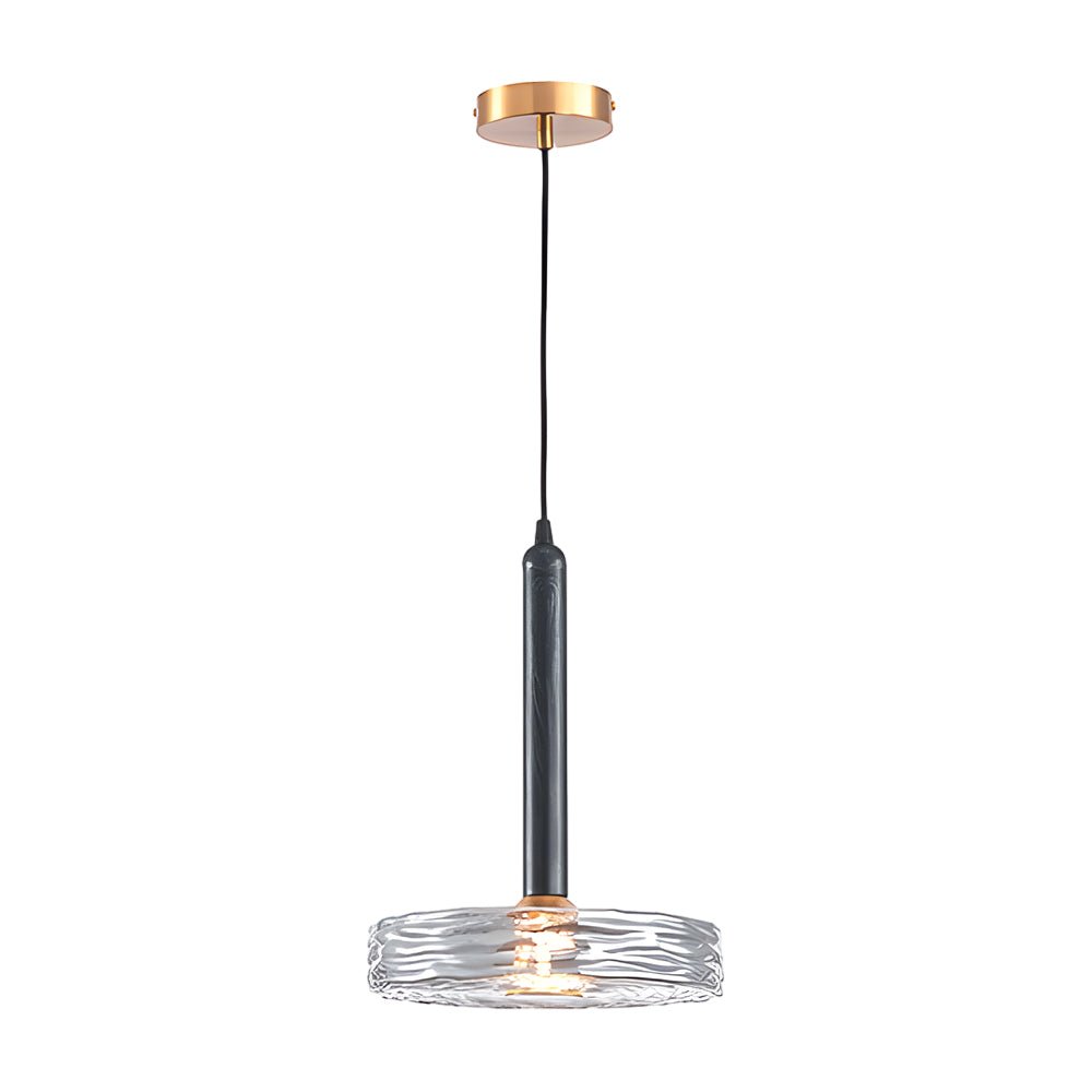 Modern Round Glass Pendant Light – Amber & Smoke Gray