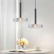 Modern Round Glass Pendant Light – Amber & Smoke Gray