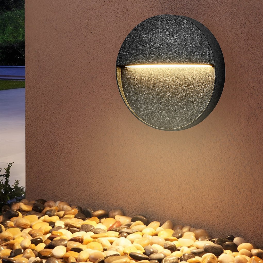 Round Aluminum Outdoor Step Light - Waterproof LED Stair Wall Sconce