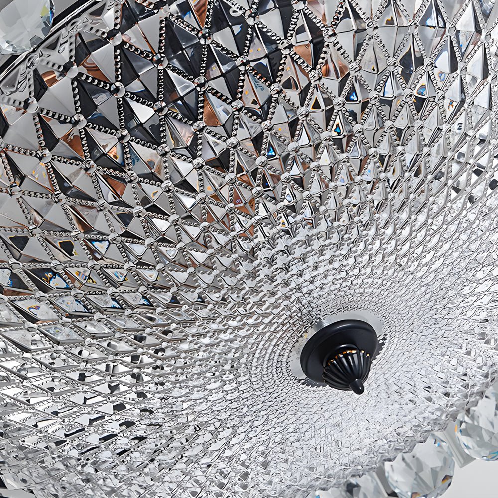 Crystal Flush Mount Ceiling Light with 3-Step Dimming LED
