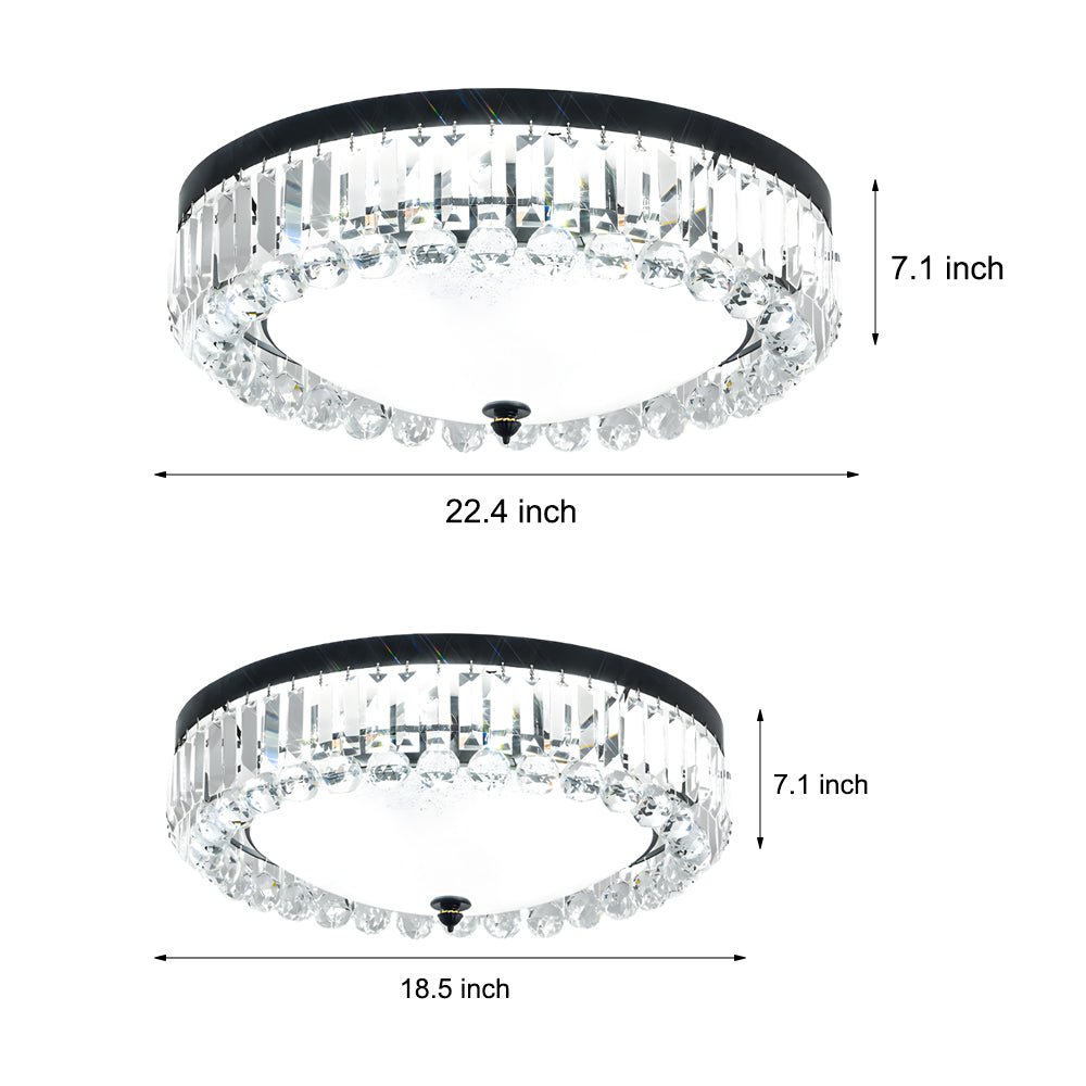 Crystal Flush Mount Ceiling Light with 3-Step Dimming LED