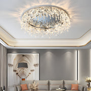 Crystal Flush Mount Ceiling Light with Tassel Detail – 3-Step Dimming