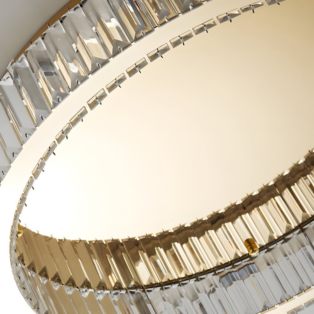 Crystal Flush Mount LED Ceiling Light with Stepless Dimming