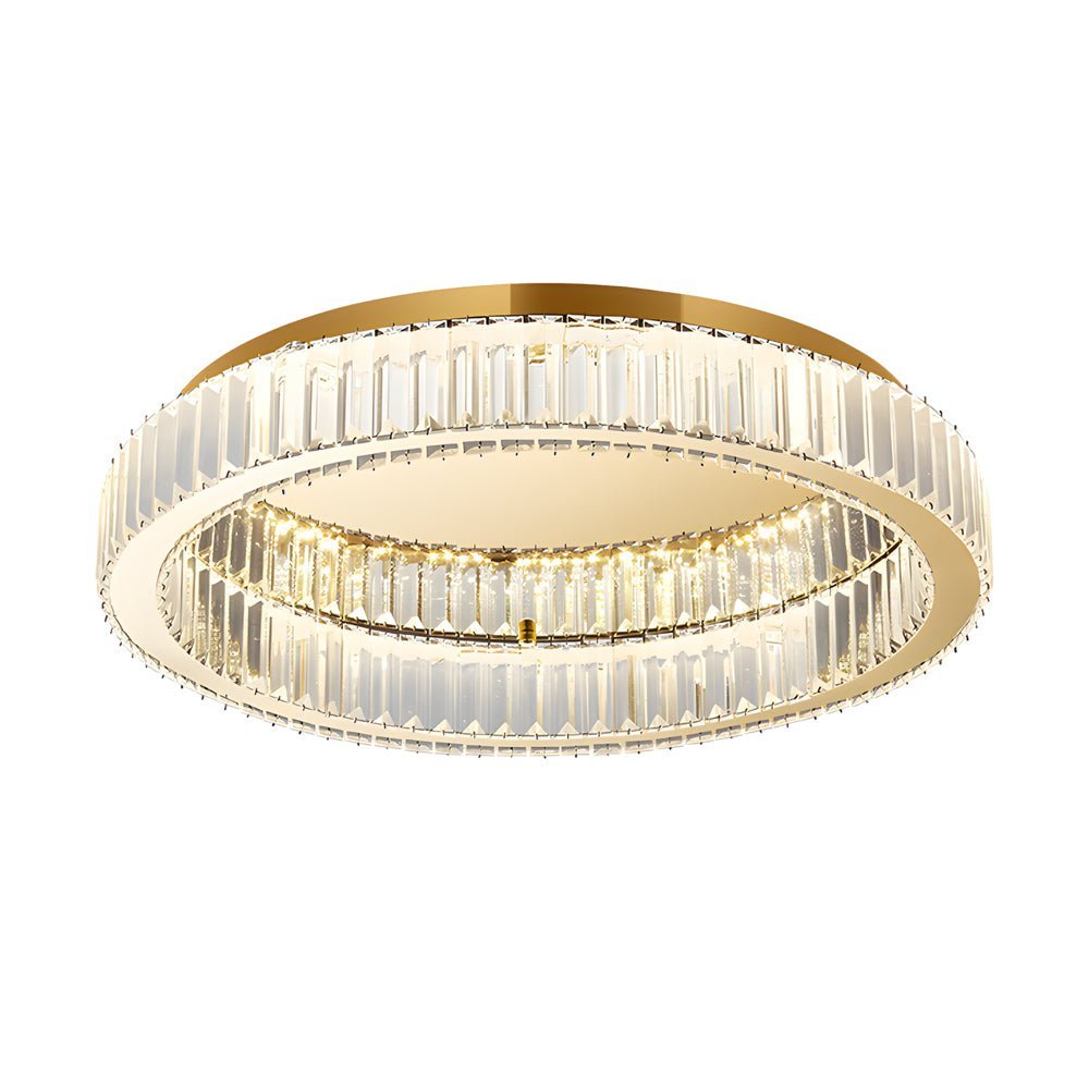 Crystal Flush Mount LED Ceiling Light with Stepless Dimming