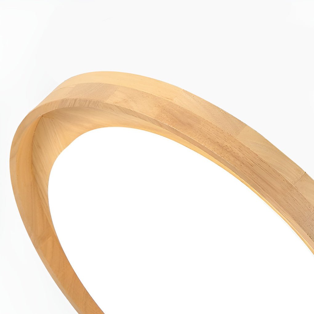 Dimmable LED Wooden Flush Mount Ceiling Light - Modern Nordic Design
