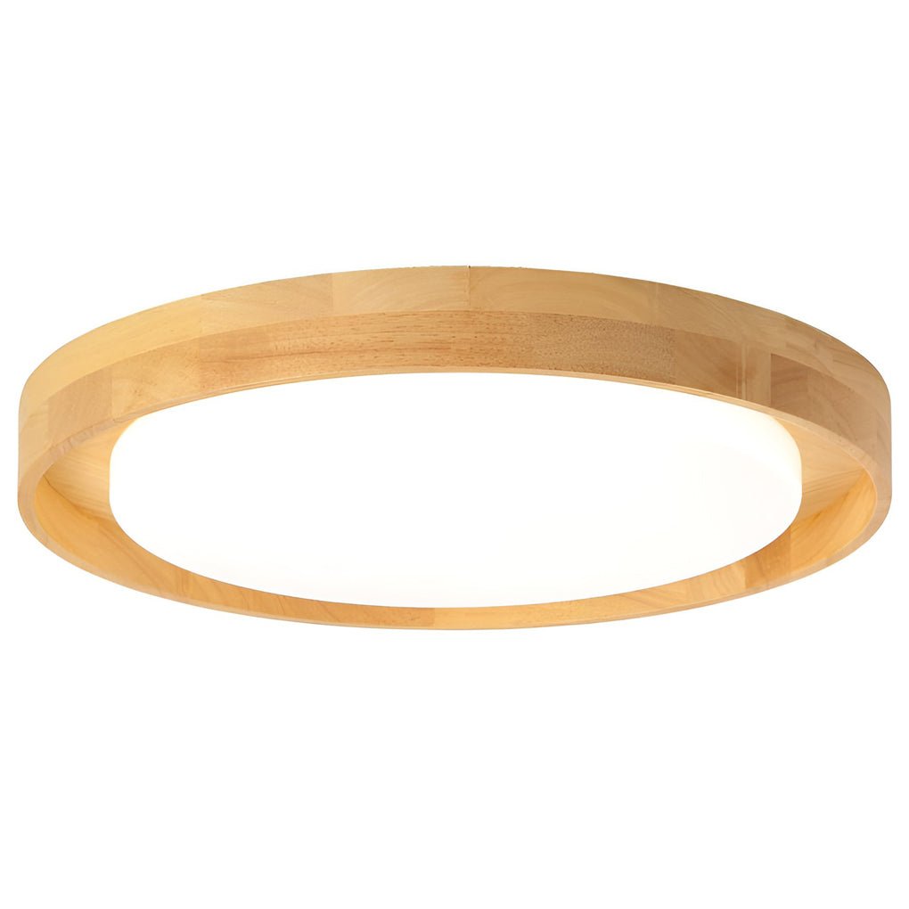 Dimmable LED Wooden Flush Mount Ceiling Light - Modern Nordic Design