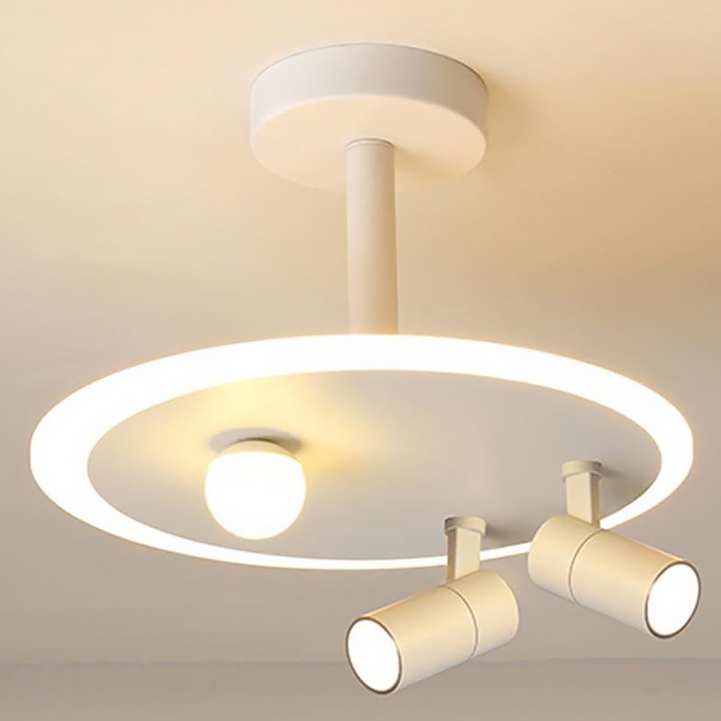 Modern Round Flush Mount Ceiling Light with Adjustable Spotlights