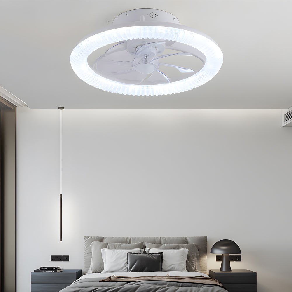 Modern RGB Dimmable Ceiling Fan Light with Remote Control