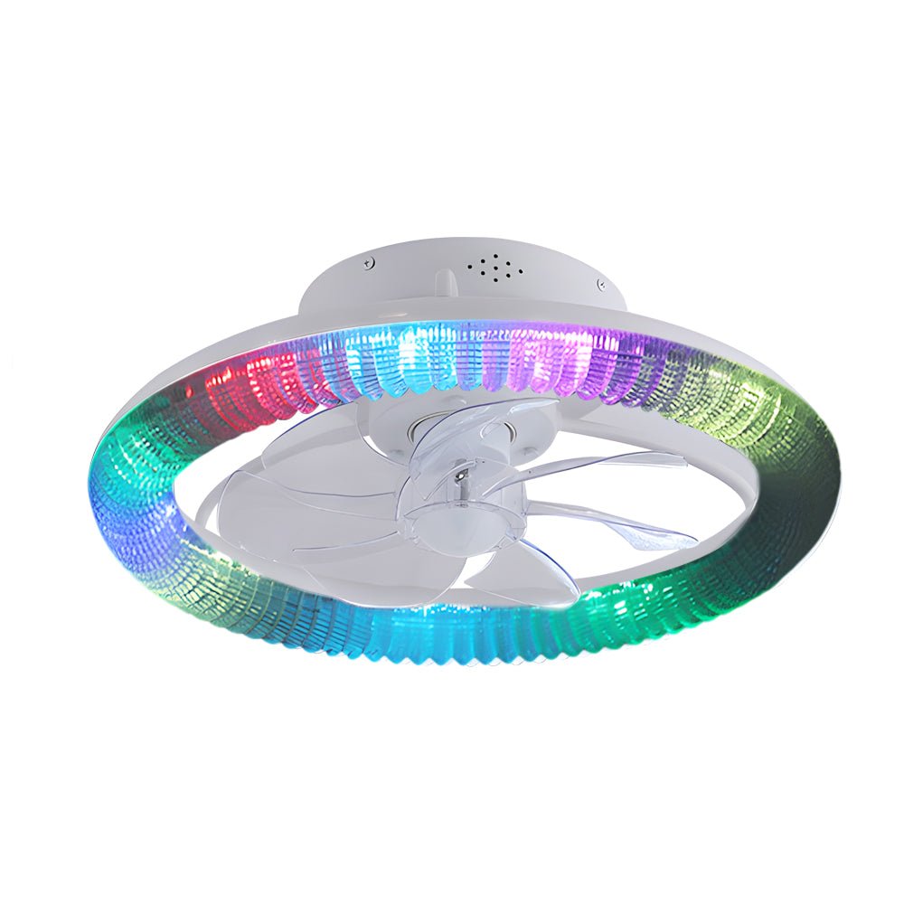 Modern RGB Dimmable Ceiling Fan Light with Remote Control