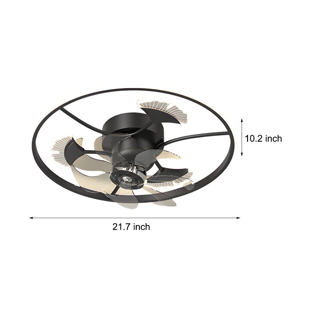 Ginkgo Leaf Modern Ceiling Fan Light with LED - Iron & Acrylic