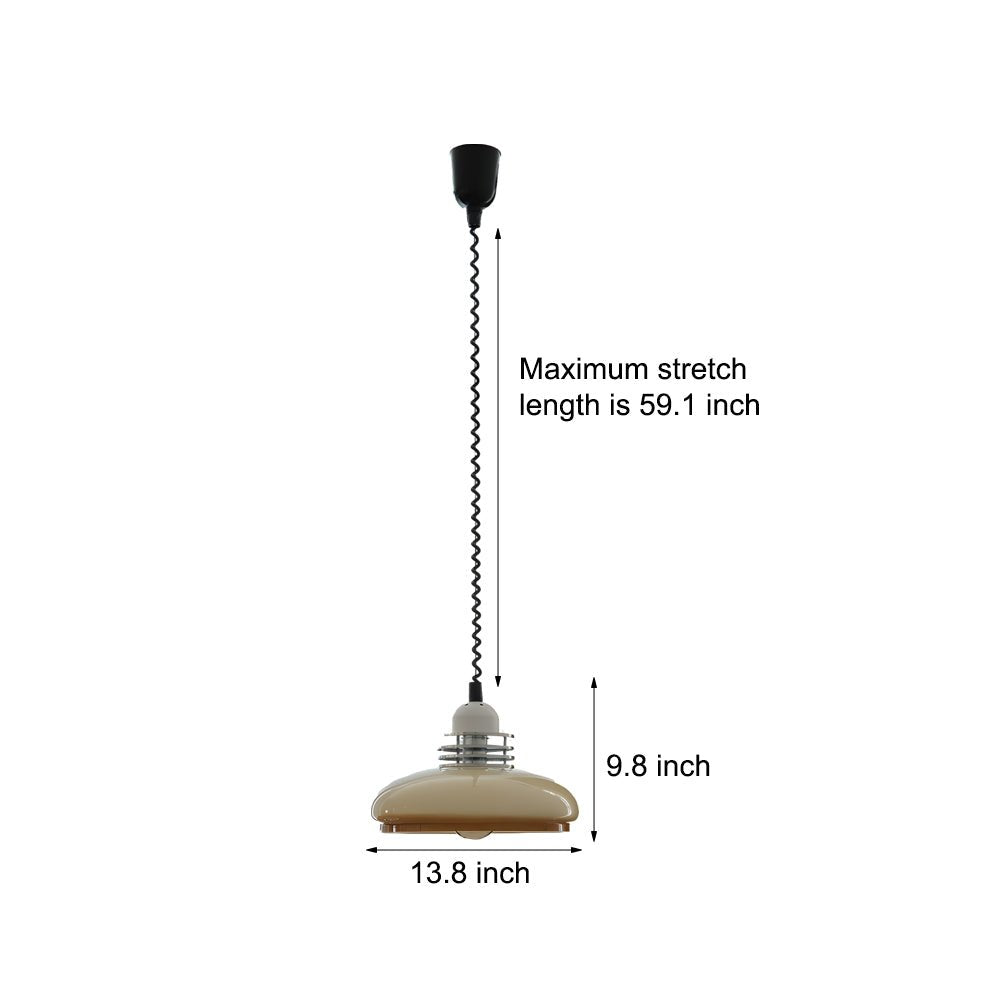 Retractable Glass Pendant Light with 3-Step Dimming - Modern Nordic