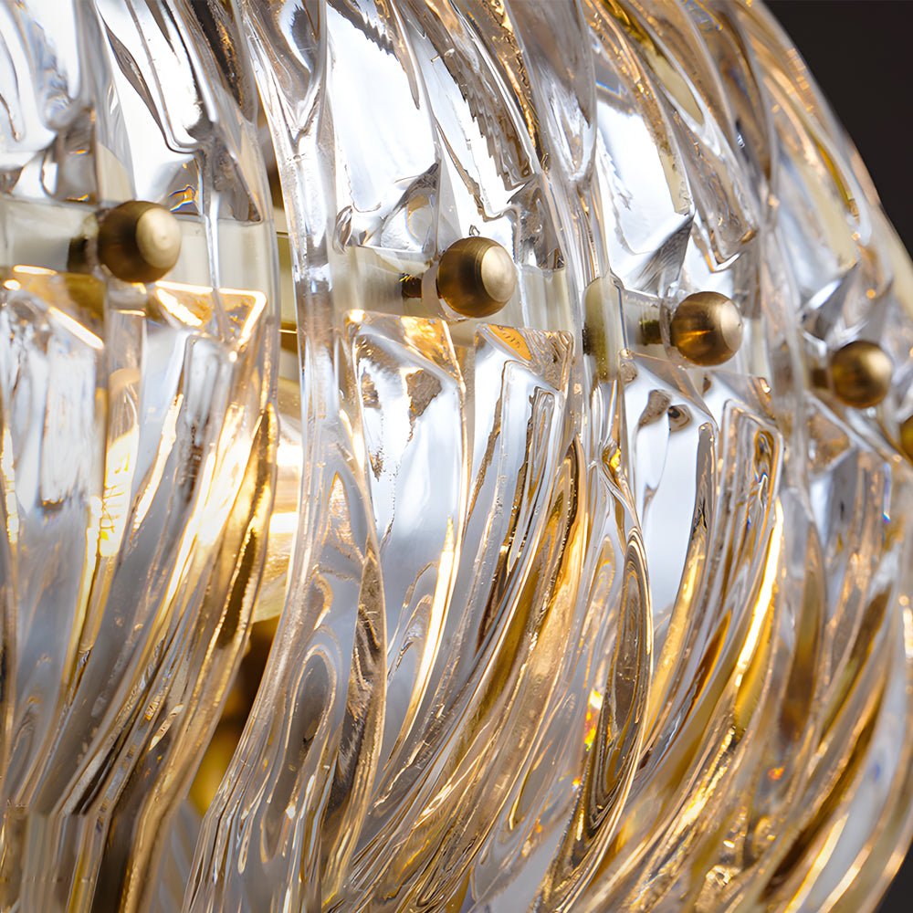 Modern Glass Chandelier with 3-Step Dimming & Adjustable Height