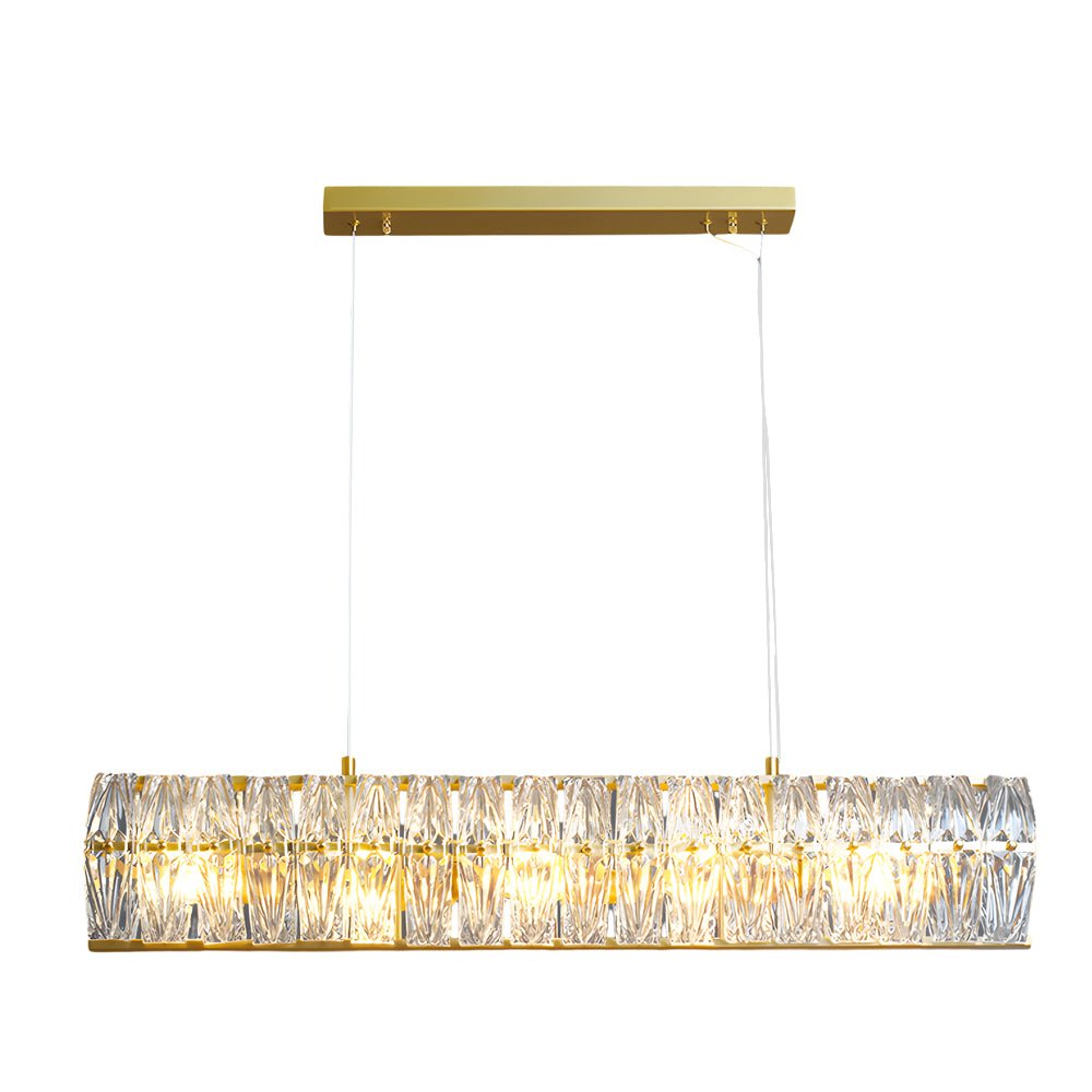 Modern Glass Chandelier with 3-Step Dimming & Adjustable Height