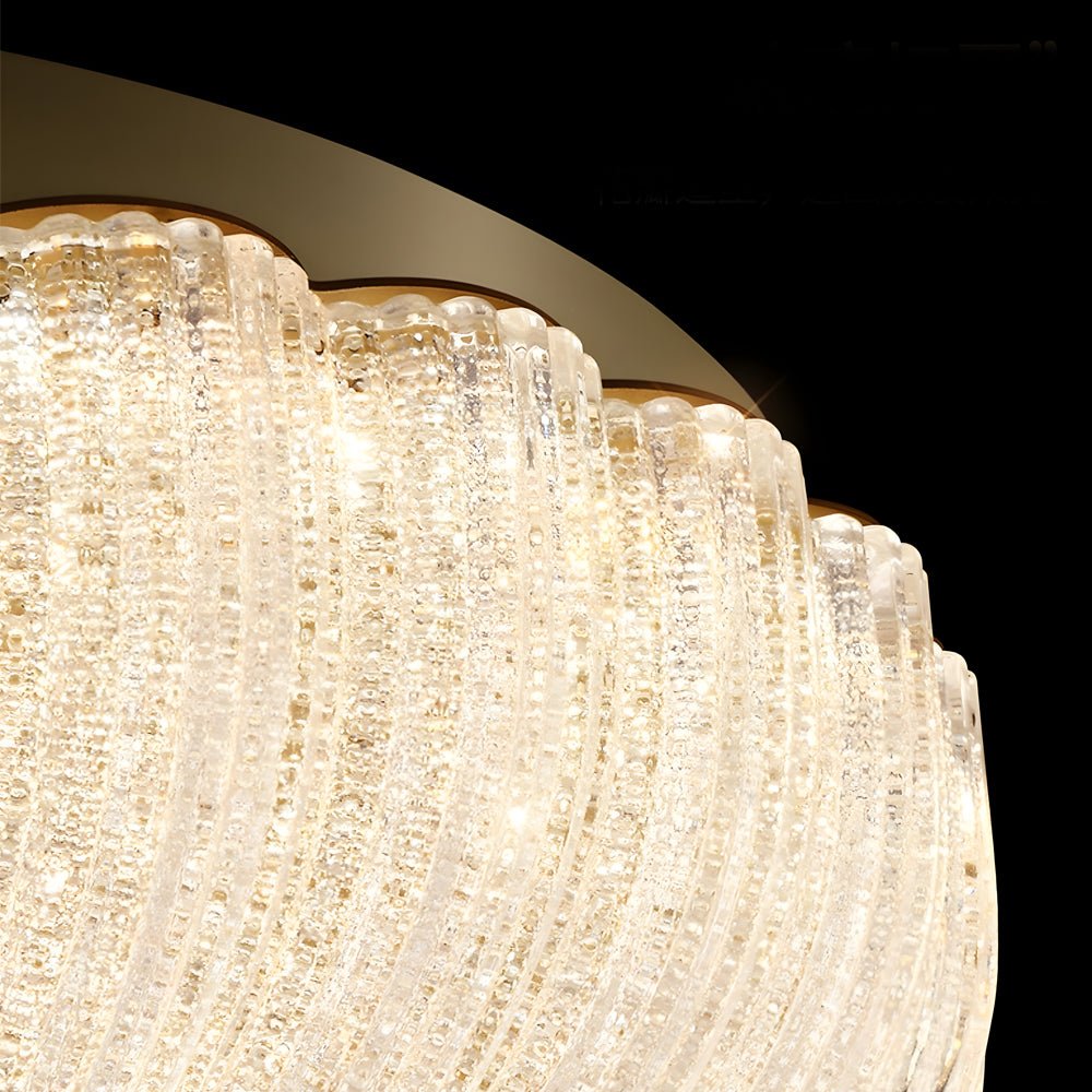 Glass Petal Flush Mount Ceiling Light with 3-Step Dimming - Copper