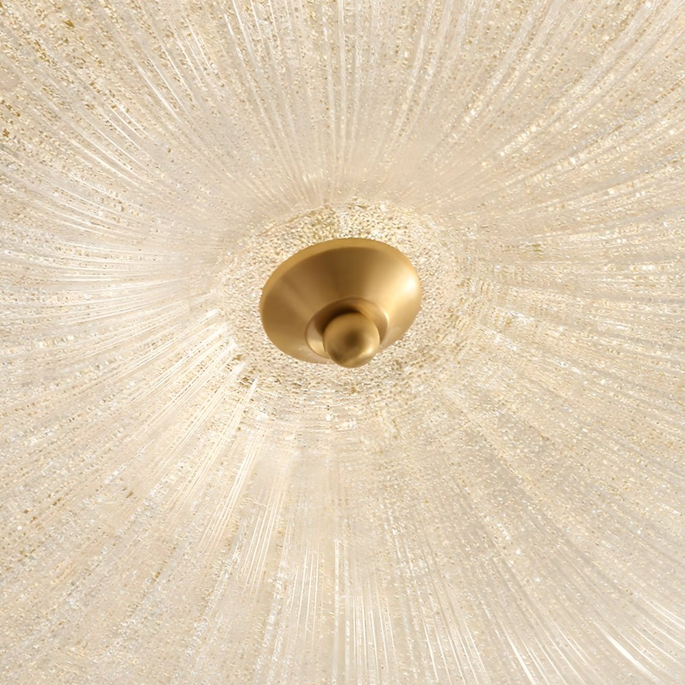 Glass Petal Flush Mount Ceiling Light with 3-Step Dimming - Copper