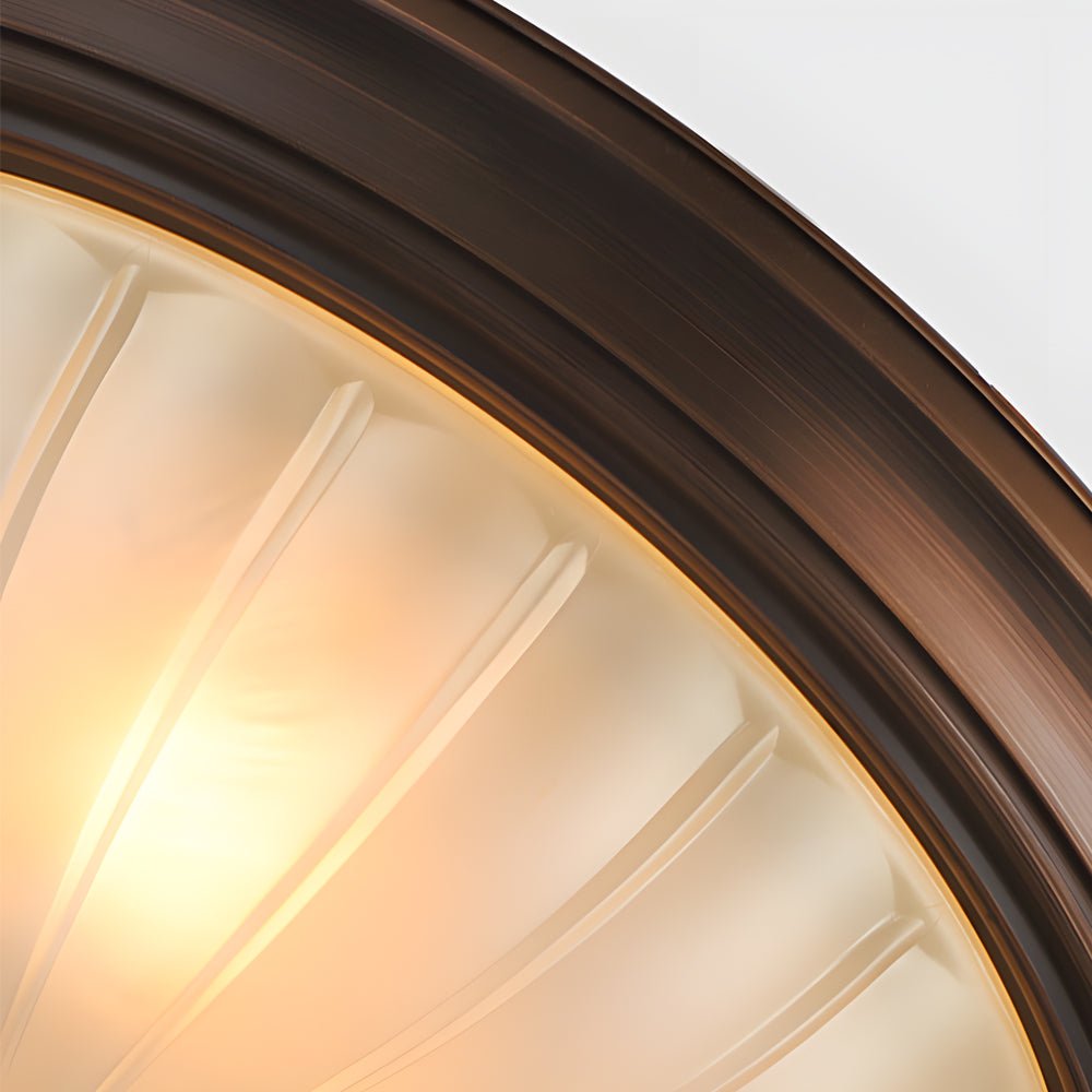 Round Glass Shade Iron Flush Mount Ceiling Light