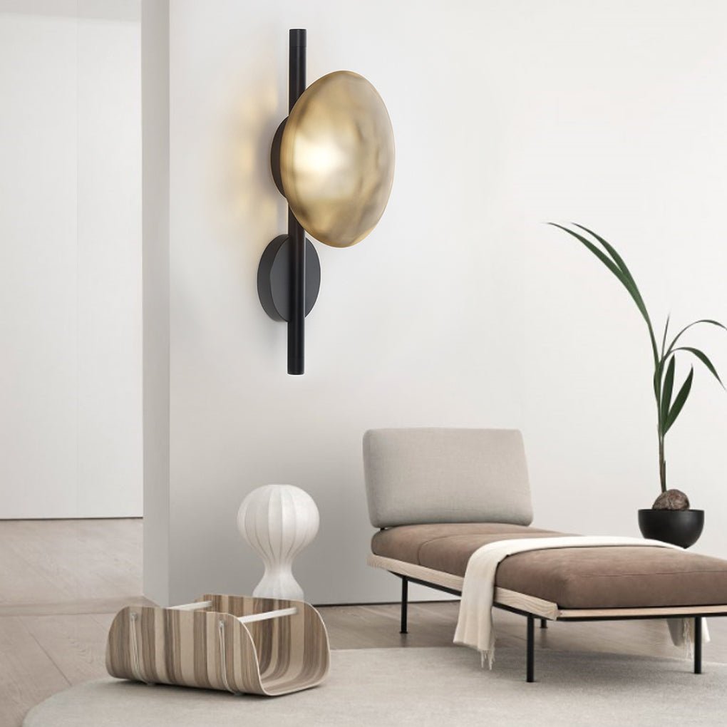 Round Glass Shell Wall Sconce Modern Bedside Study Light