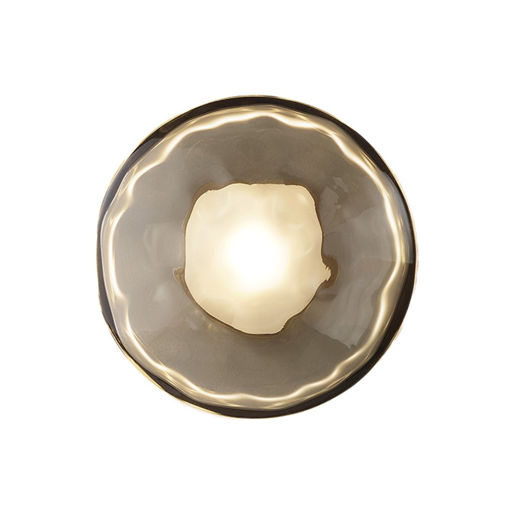 Round Glass Shell Wall Sconce Modern Bedside Study Light
