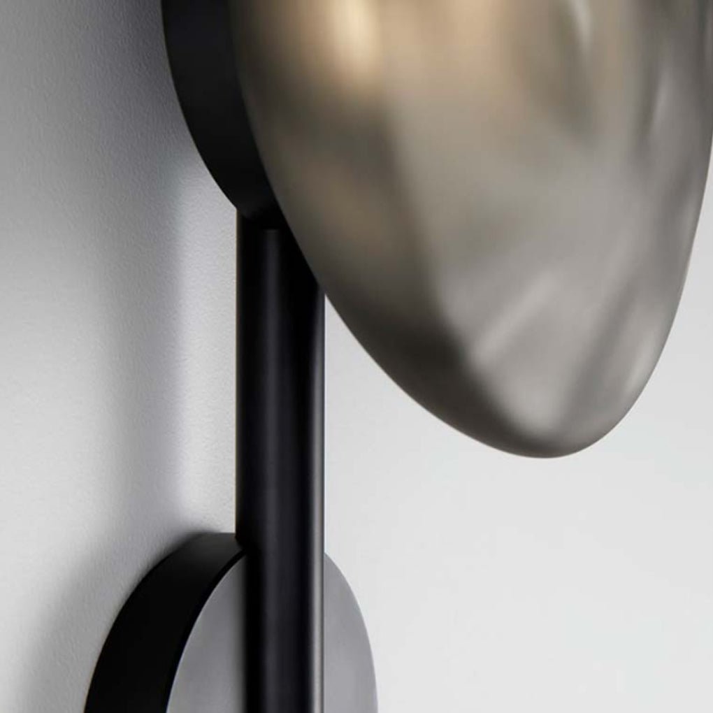 Round Glass Shell Wall Sconce Modern Bedside Study Light