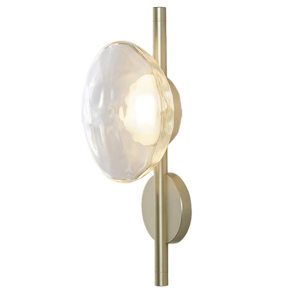 Round Glass Shell Wall Sconce Modern Bedside Study Light